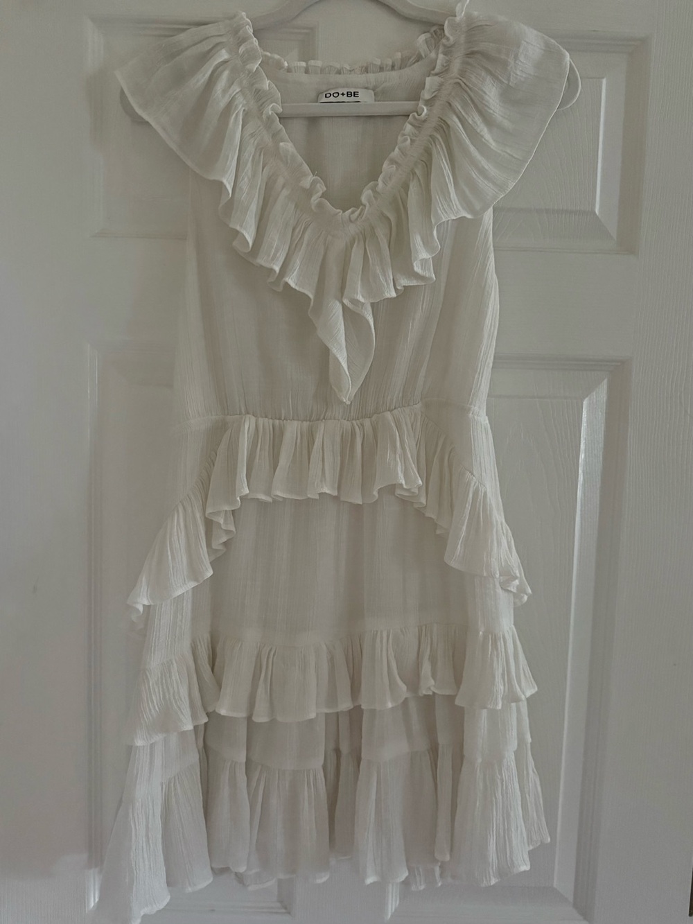 DO+BE white ruffle mini dress